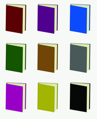 Set of colorful vector books