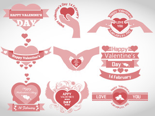 VALENTINE'S  DAY BADGES AND LABELS