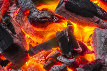 Charcoal burn fire background