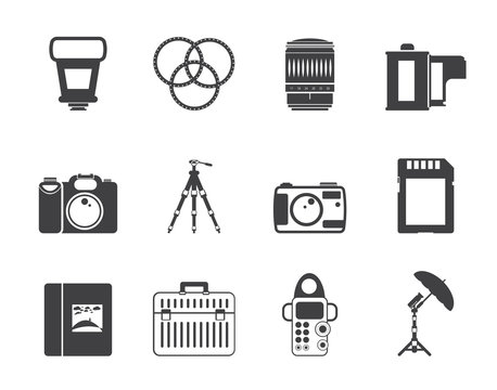 Silhouette Photography equipment icons