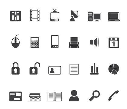 Silhouette Business and office icons