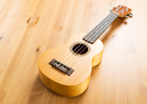 Ukulele on the floor