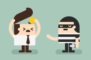 Stealing business man idea from a head.