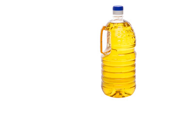 Vegetable cooking oil in a plastic container