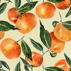 Tangerines seamless pattern - 60127472