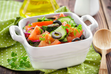 Salad with tomatoes and cucumbers