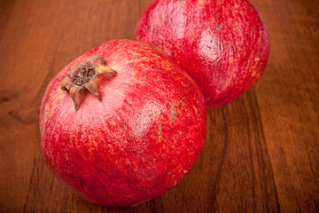 pomegranate on wooden background