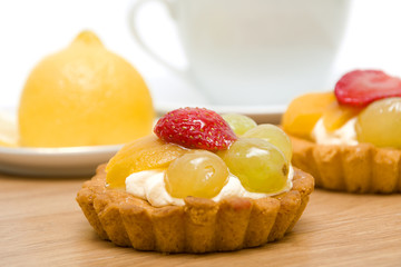 cake with fruit close up