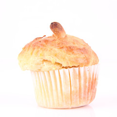 Lemon muffin on a white background