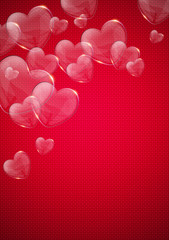 glass valentine heart over pink background