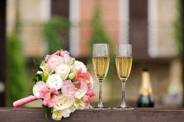 Champagne and Flowers