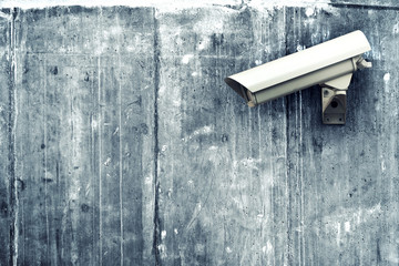 CCTV camera. Security camera on the wall.