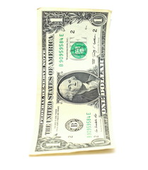 american dollar close-up on white background