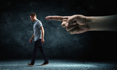 Man running away