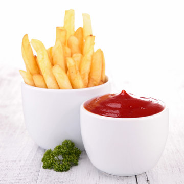 french fries and sauce