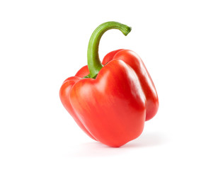 red pepper over white background