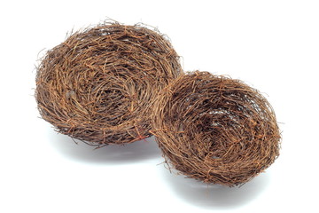 Two nests isolated on white background
