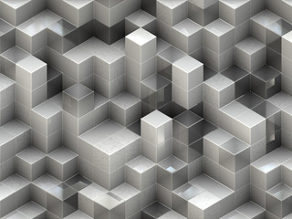 building structure from cubes. Abstract architecture backgrounds