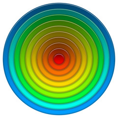 Round multicolored button