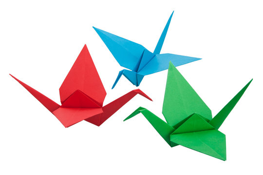 Three origami crane