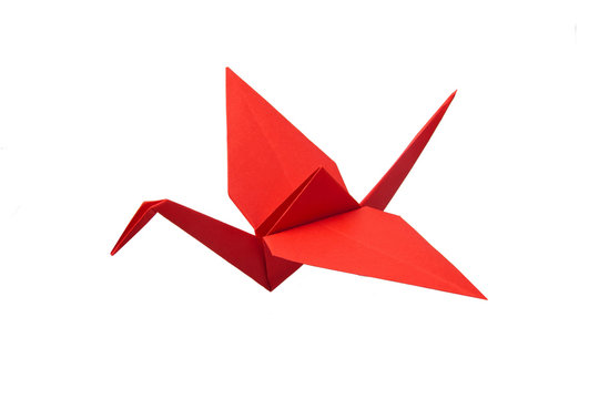 Red Paper Crane Stock Photo - Download Image Now - Paper Crane