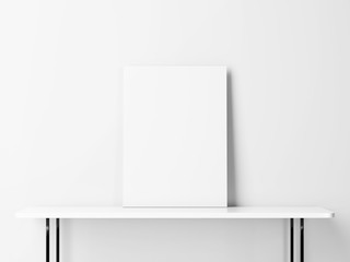 Blank poster on a table