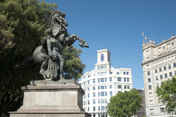 Fototapeta premium Barcelona, Spain, Catalonia square