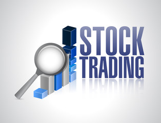 stock trading business graph and magnify
