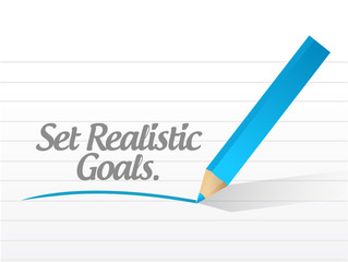 set realistic goals message illustration design