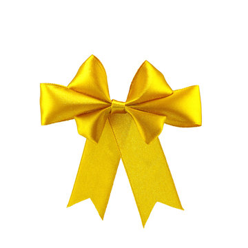 isolated image of a yellow bow on white background