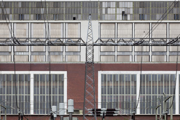 fassade eines Braunkohlekraftwerkes