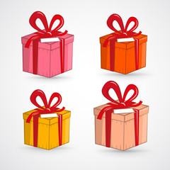Vector Present Boxes Isolated on White Background