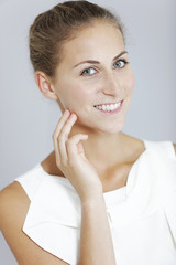 Business woman looking happy