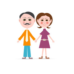 Father and Mother Vector Illustration