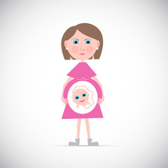 Pregnant Woman Vector Illustration