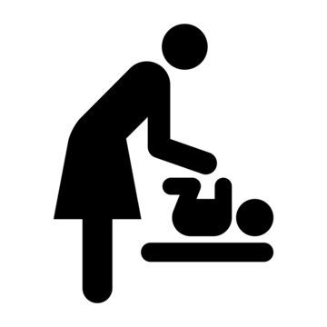 Baby care room symbol, mother room symbol