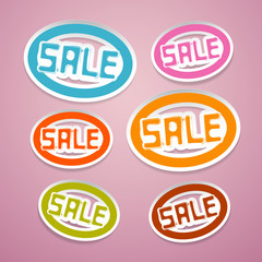 Oval Paper Vector Sale Titles on Pink Background