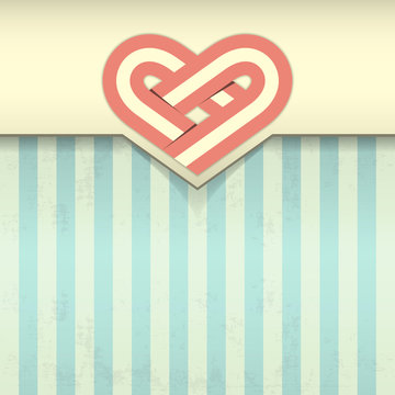 grunge background with heart emblem vector illustration