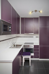 Fototapeta na wymiar Modern small kitchen clean interior design