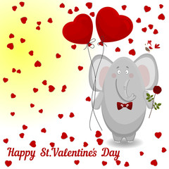 the elephant wishes happy Valentine's day.