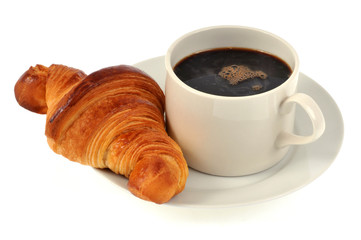 Café noir et croissant