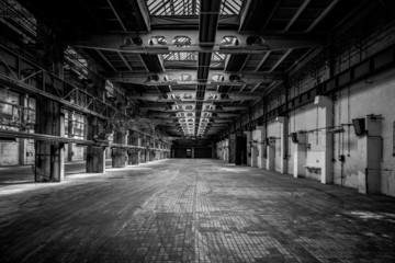 Large industrial hall of a repair station