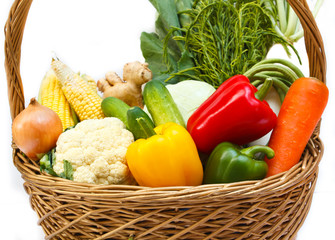 Vegetables in basket.