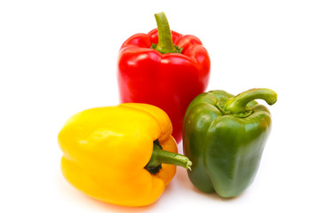 Peppers on white background.
