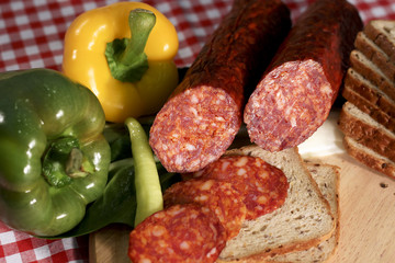 Meat sausage salami
