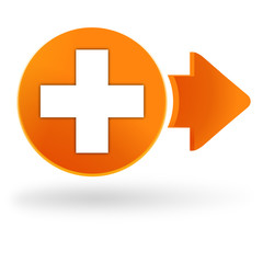 premiers secours sur symbole web orange