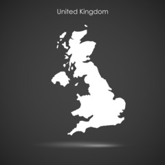 Silhouette of England over grey background. Vector design