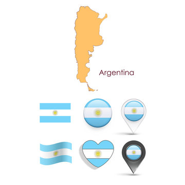Set of Argentina elements. Vector design