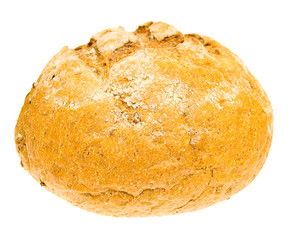 The fresh country bread isolated on white background