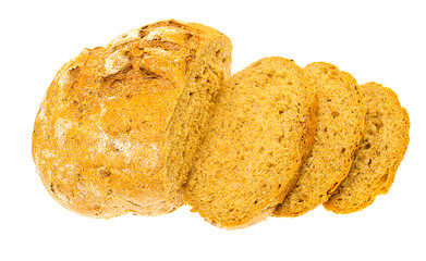 The fresh country bread isolated on white background